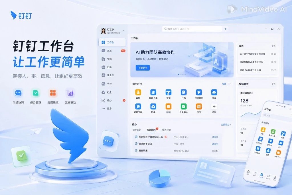 钉钉网页版相关页面示意图